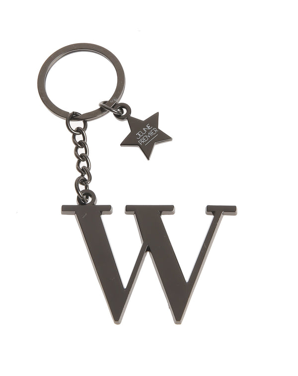 Брелок черный с буквой W - Keychain Letter Black W