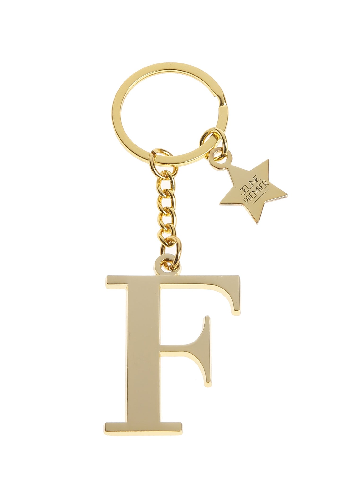 Брелок золотистый с буквой F - Keychain Letter Gold F