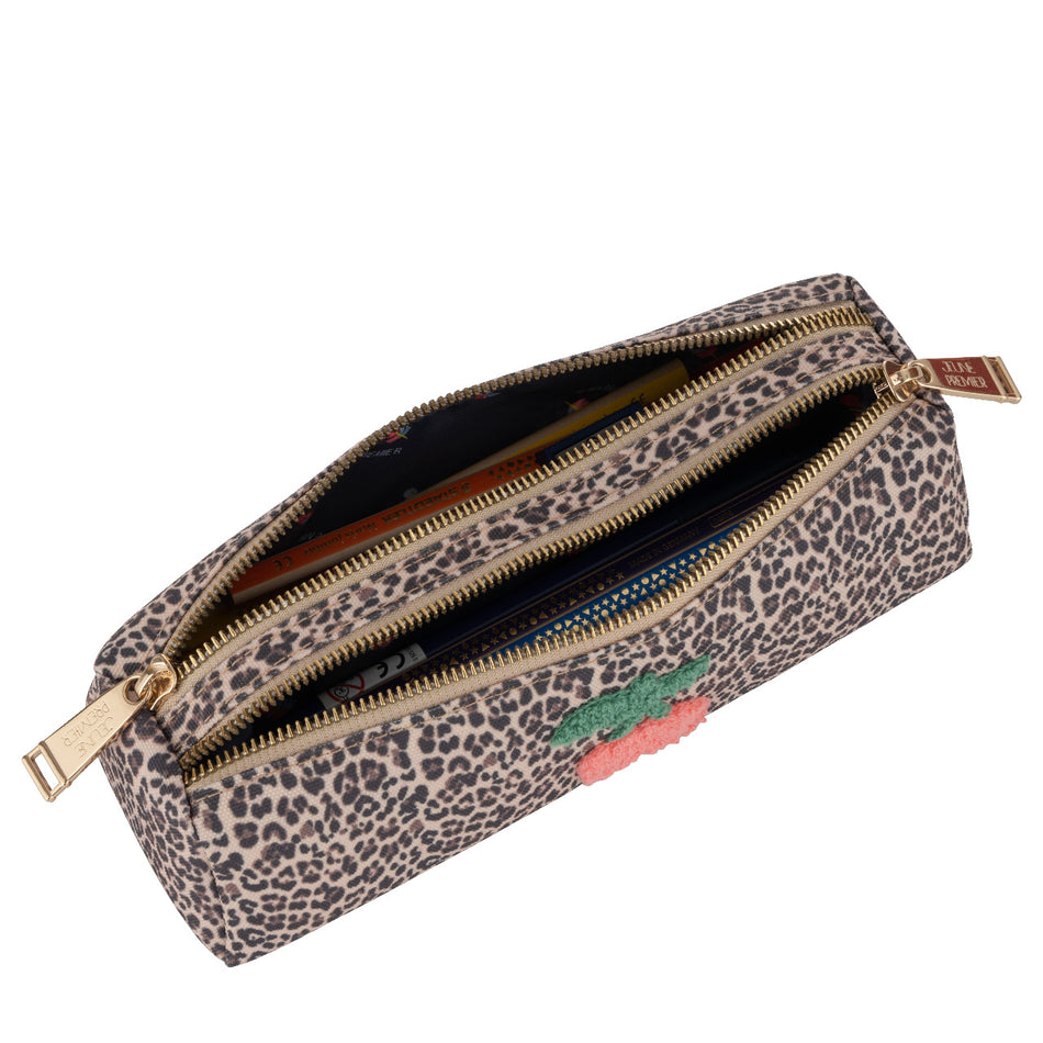 Пенал без наполнения мягкий Pencil Case Double - Leopard Cherry